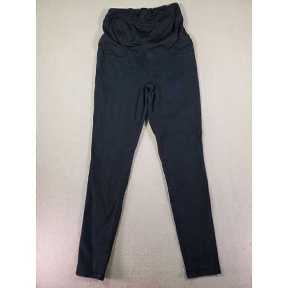 ISABEL MATERNITY High Rise Black Denim Skinny Jegging with Crossover Panel 2 - Picture 1 of 6
